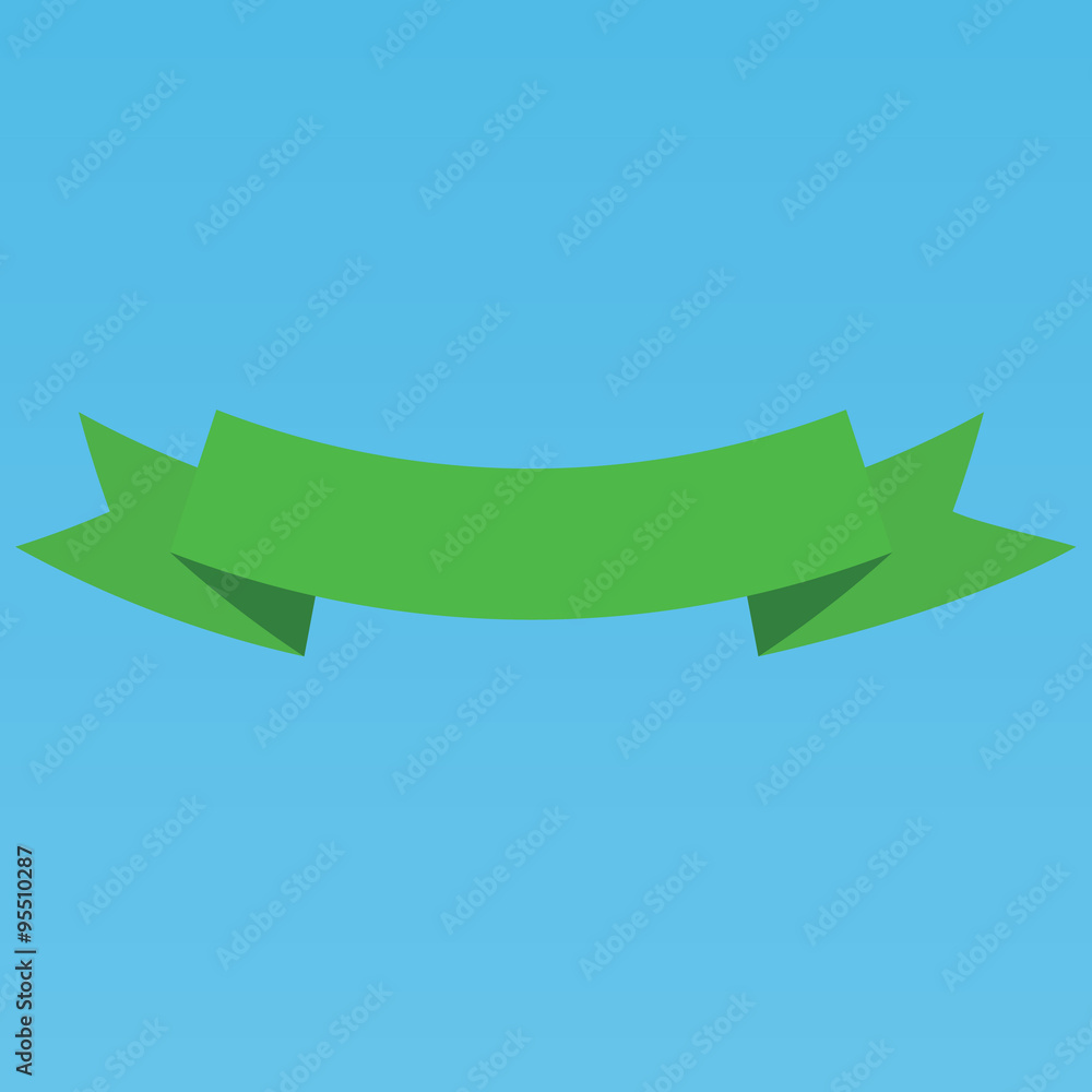 Obraz premium Green ribbon banner
