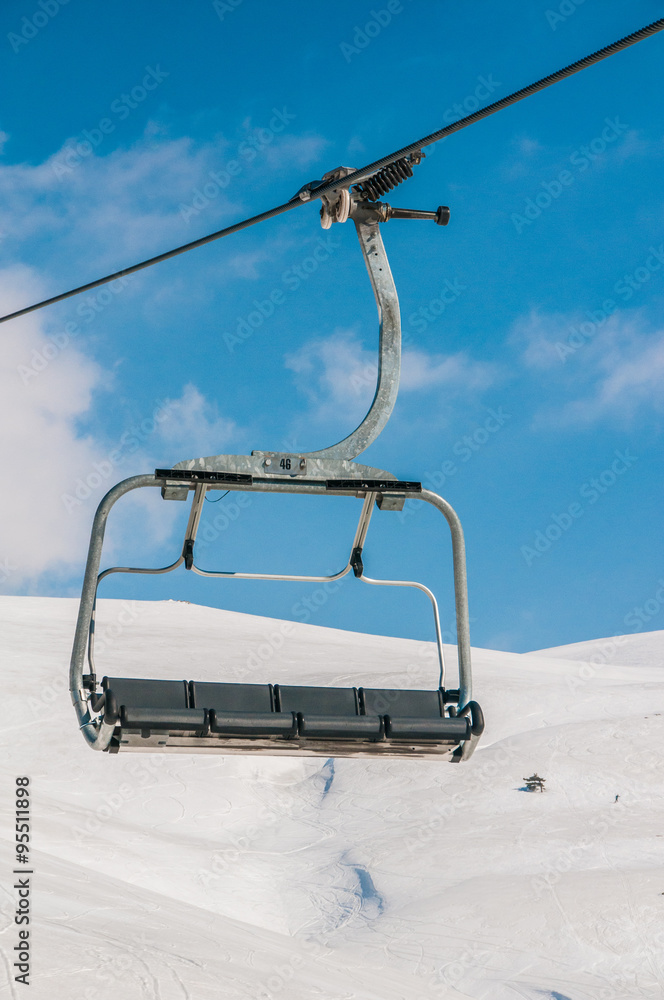Obraz Ski lifts durings bright winter day