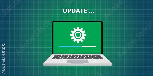data update or synchronize with bar process vector flat