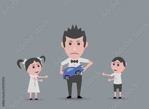 doll father giving children car