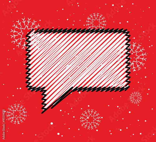 Sale doodle blank speech bubble box. Winter season price reducing icon for advert