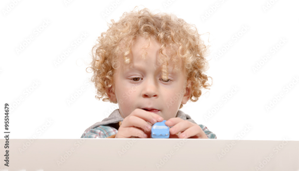 Little boy with toy car Little boy with toy car