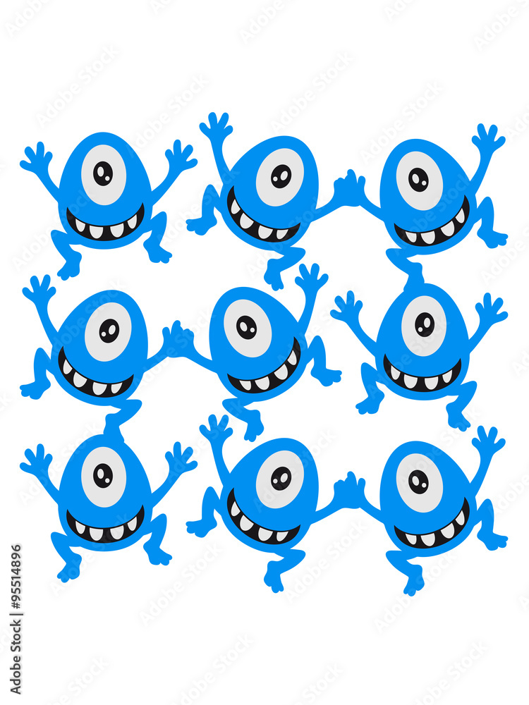 celebrate cute sassy little cyclops monster party pattern sweet friends Team