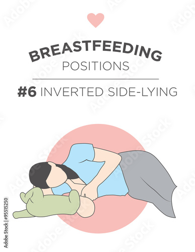 #6 Inverted Side Lying - Breastfeeding Position - Mother Lying on Her Side While Feeding an Inverted Sweet Newborn Baby with her Nourishing Nipple