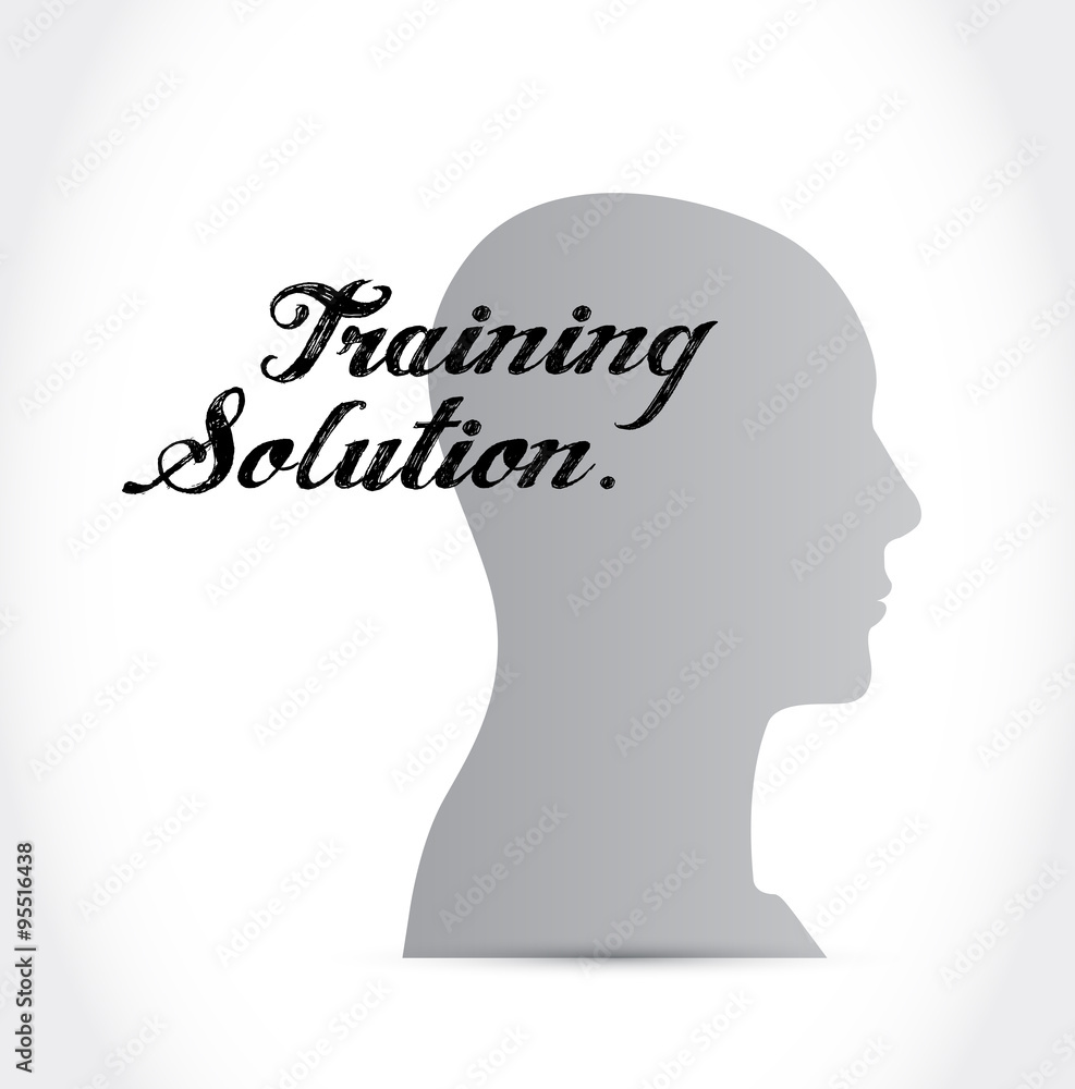 Training Solution thinking brain sign concept