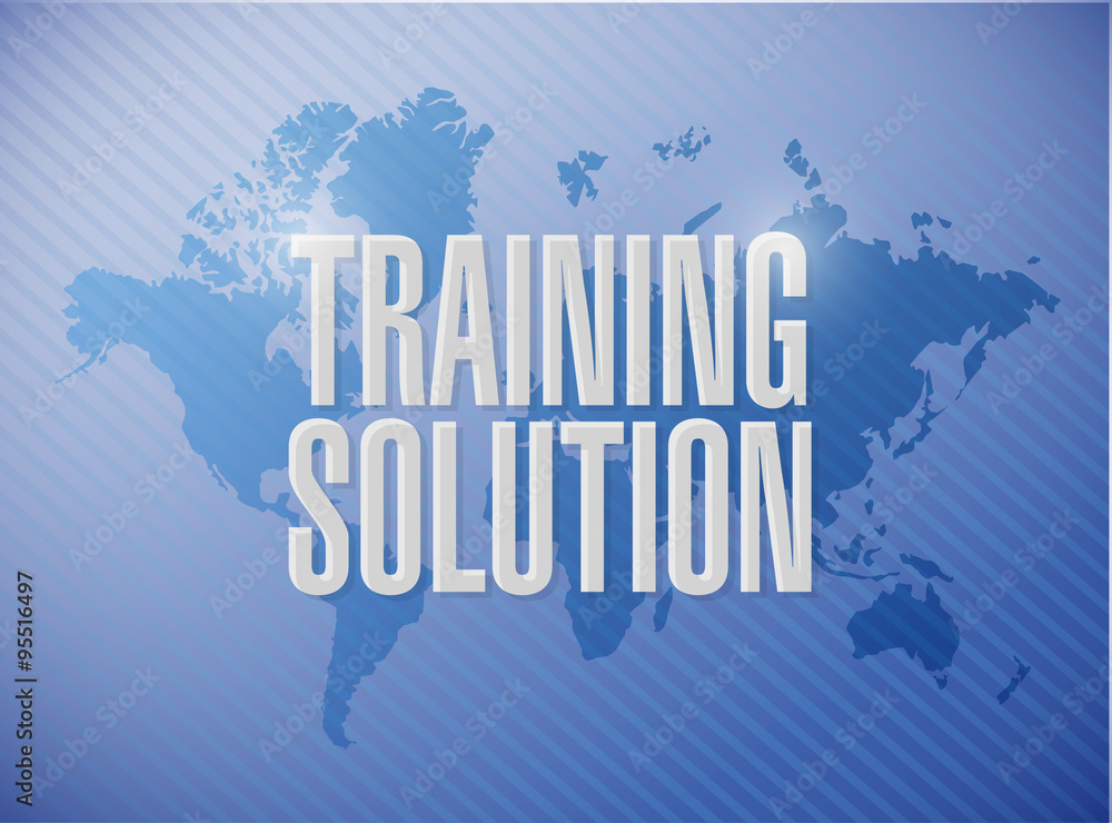 Training Solution world map sign concept
