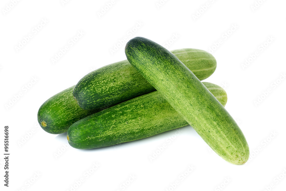 whole fresh cucumber on white background whole fresh cucumber on white background