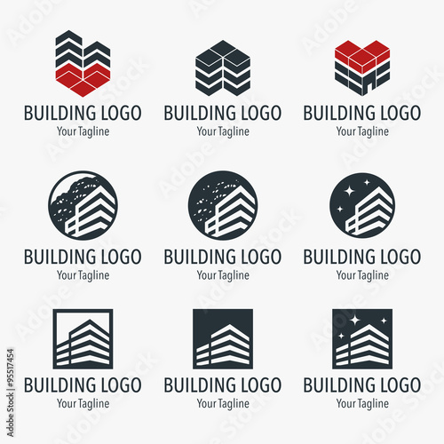 Set of building logos.