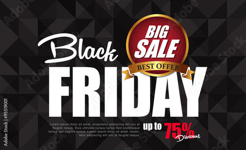 Black Friday sale inscription design template. Black Friday banner. Vector illustration