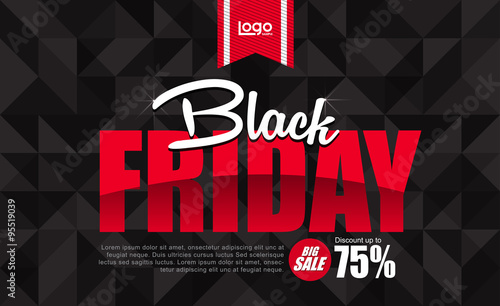 Black Friday sale inscription design template. Black Friday banner. Vector illustration photo