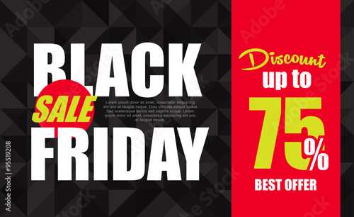 Black Friday sale inscription design template. Black Friday banner. Vector illustration photo