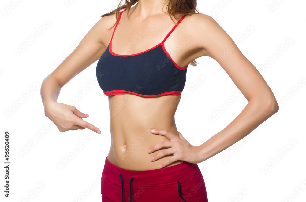Obraz premium Woman in sport concept isolated on white