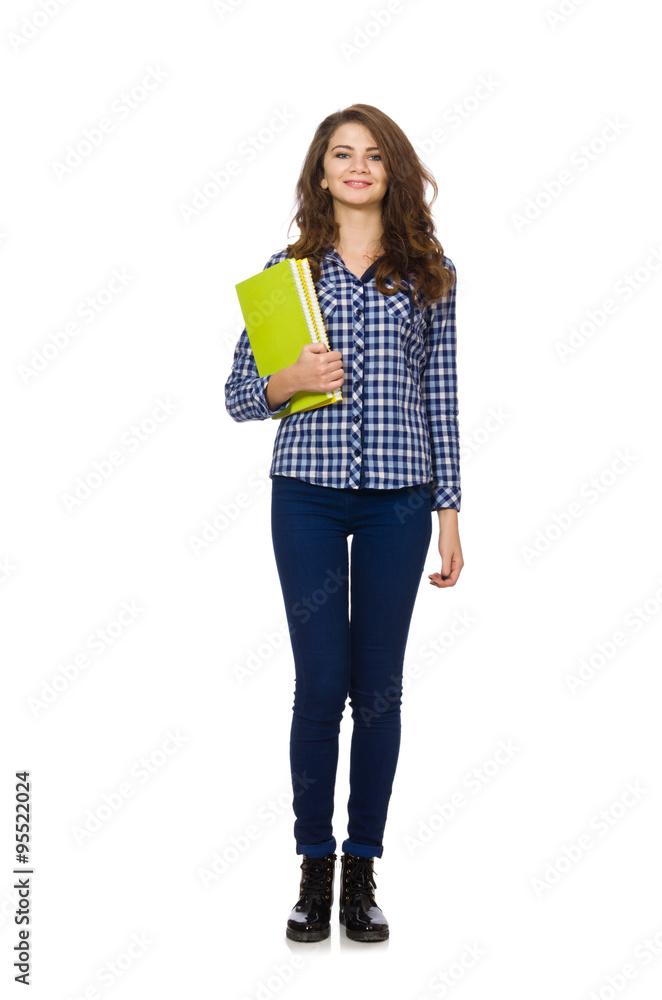 Young student isolated on white Young student isolated on white