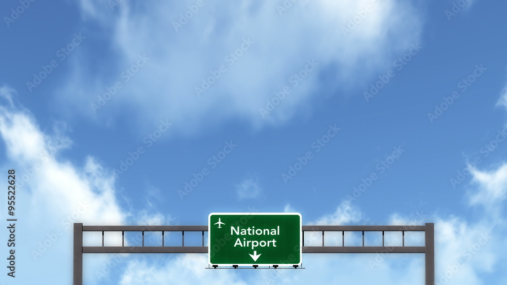 Passing under National Airport Highway Sign
Passing under National Airport Highway Sign