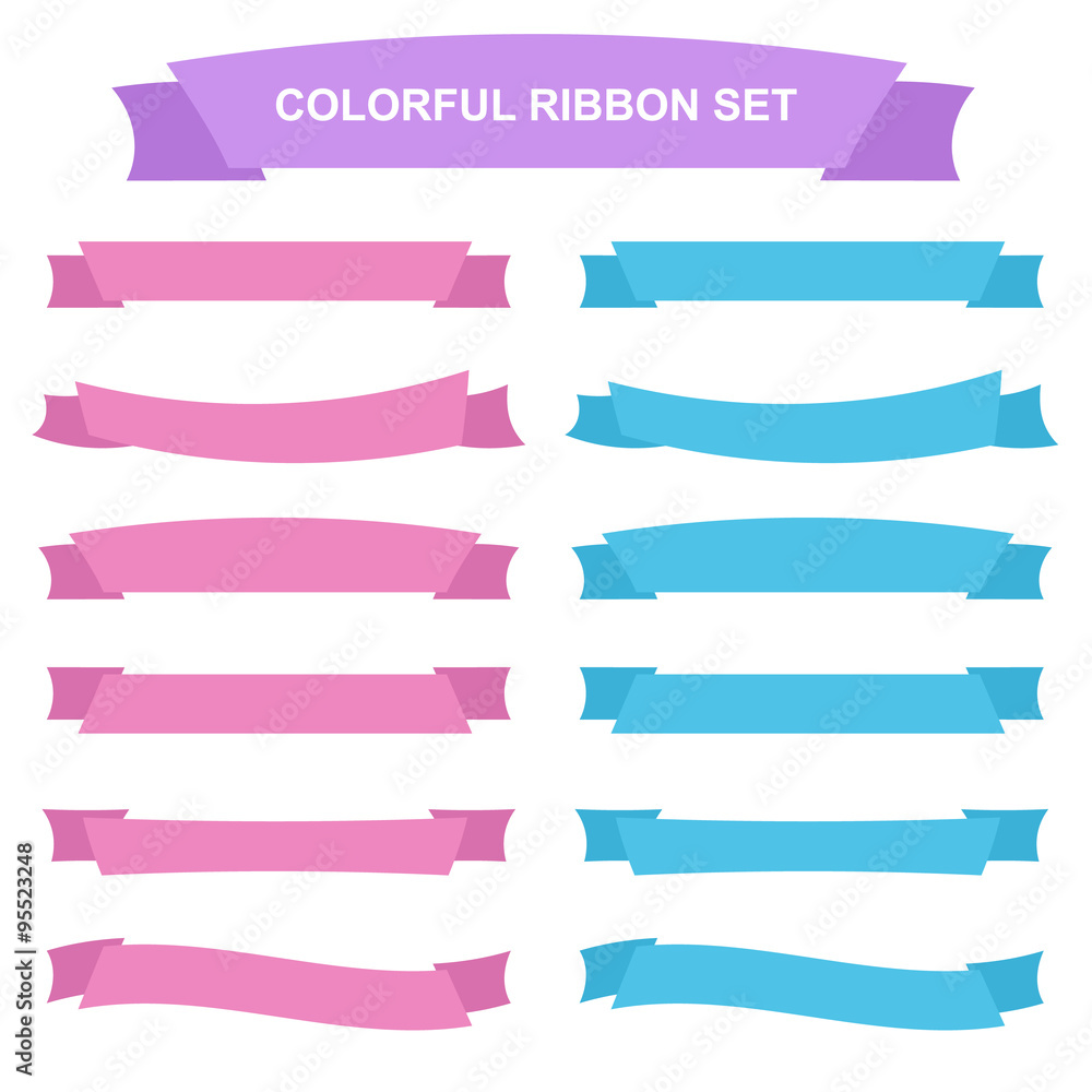 Colorful ribbons and banners set isolated on white background. Colorful ribbons and banners set isolated on white background.