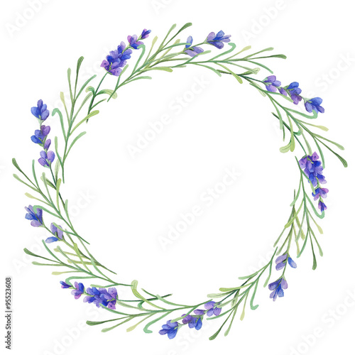 Watercolor lavender frame