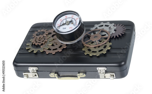 Briefcase with Gauge and Gears photo