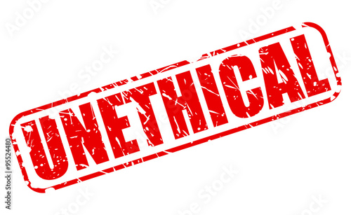 UNETHICAL red stamp text