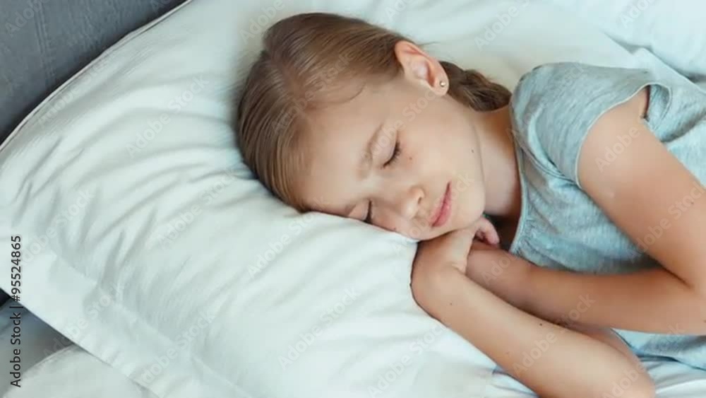 Girl is in a bed and smiling. Zooming Girl is in a bed and smiling. Zooming