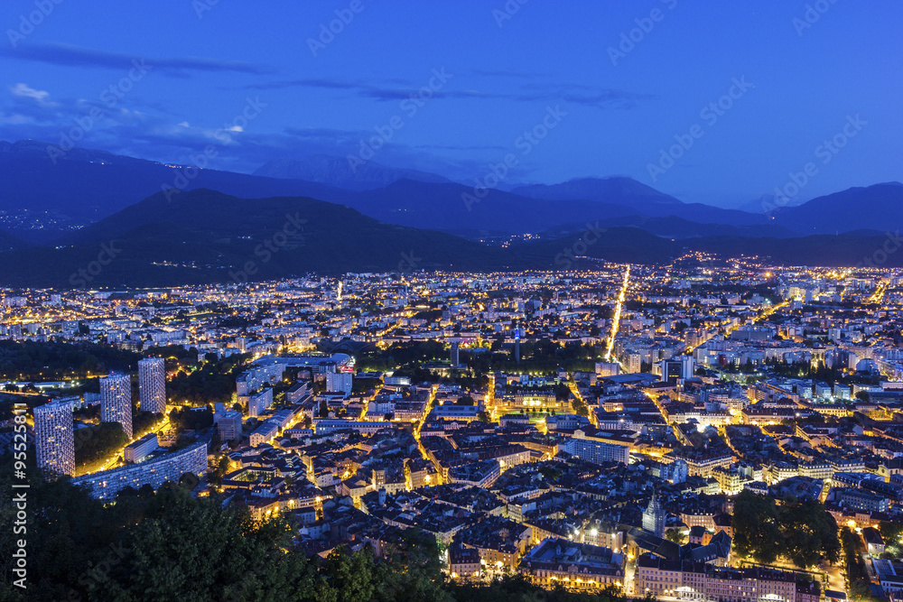 View on Grenoble in the evening