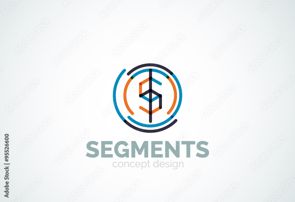 Vector outline minimal abstract geometric logo Vector outline minimal abstract geometric logo