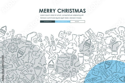 Christmas Doodle Website Template Design