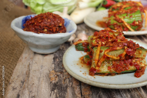 Cucumber kimchi korean food
