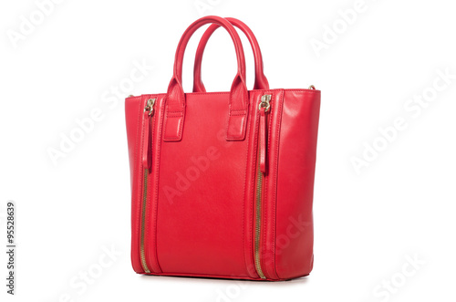 Red woman bag isolated on white