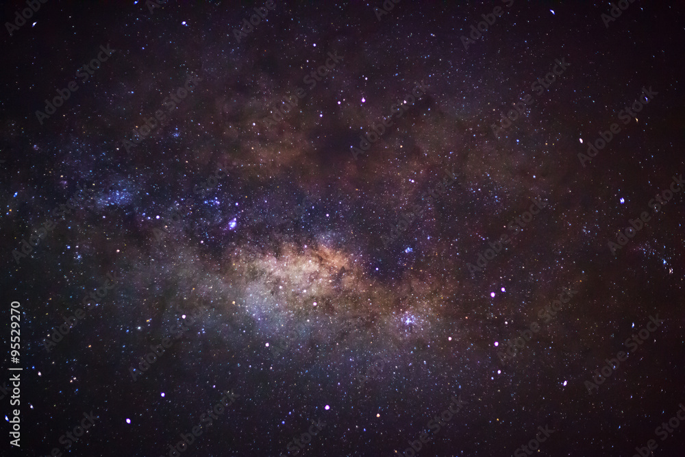 The center of the milky way galaxy, Long exposure photograph,wit