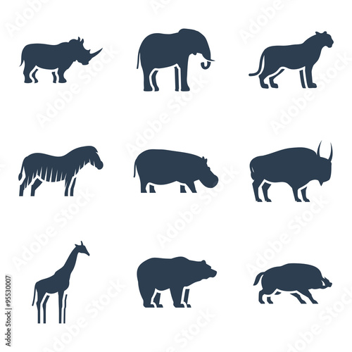 Wild animals icon. Vector illustration