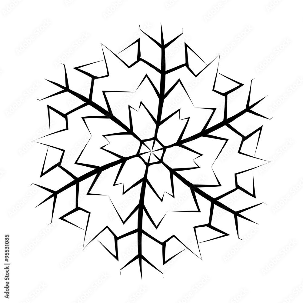 Snowflake silhouette icon, symbol, design. Winter, christmas vector illustration isolated on the white background. Snowflake silhouette icon, symbol, design. Winter, christmas vector illustration isolated on the white background.