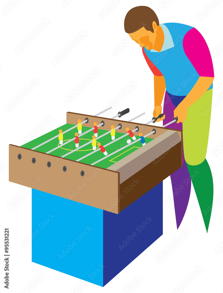 Fototapeta premium young player playing table football