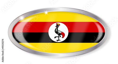 Uganda Flag Oval Button