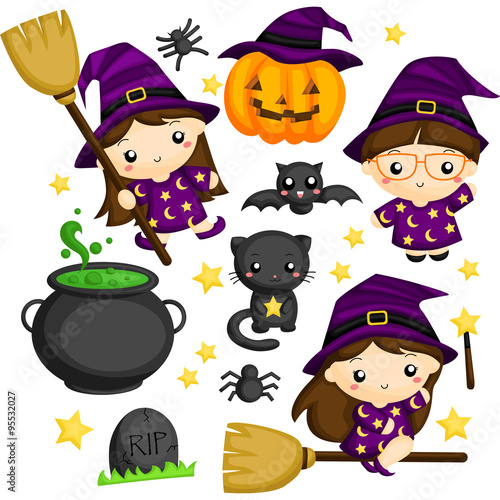 Halloween Witch Vector Set