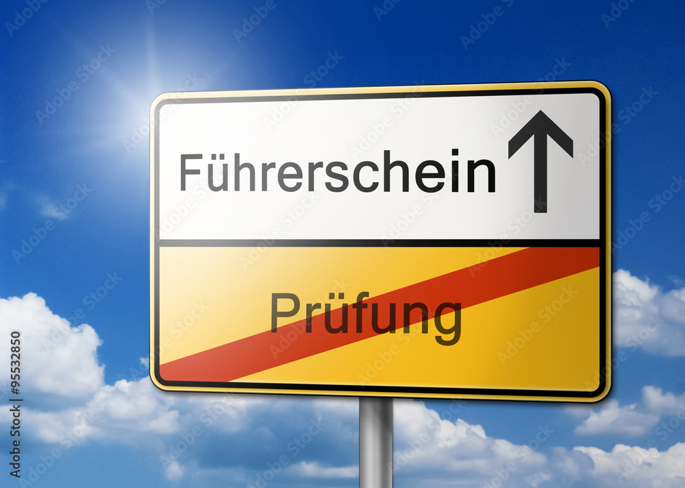 Führerschein Prüfung bestanden Schild Stock Illustration