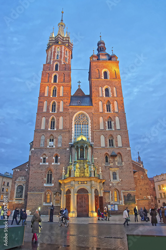 Basilica of St Mary in the Main Market Square of the Old City in