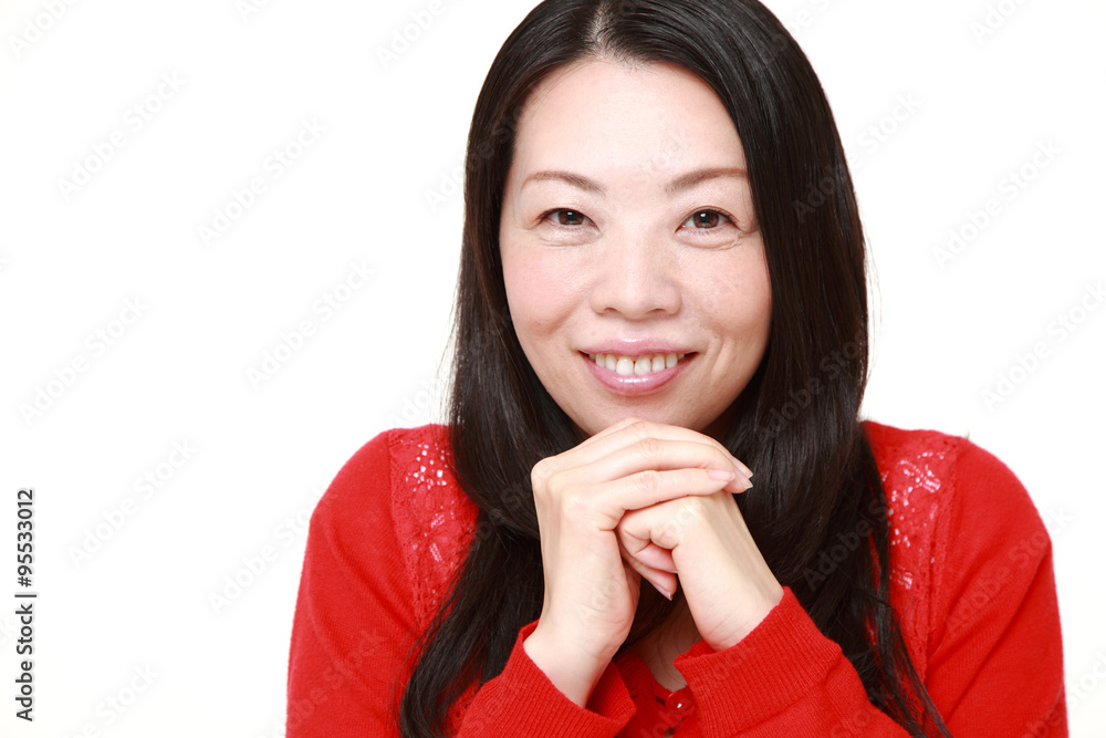 Japanese woman pleased Japanese woman pleased