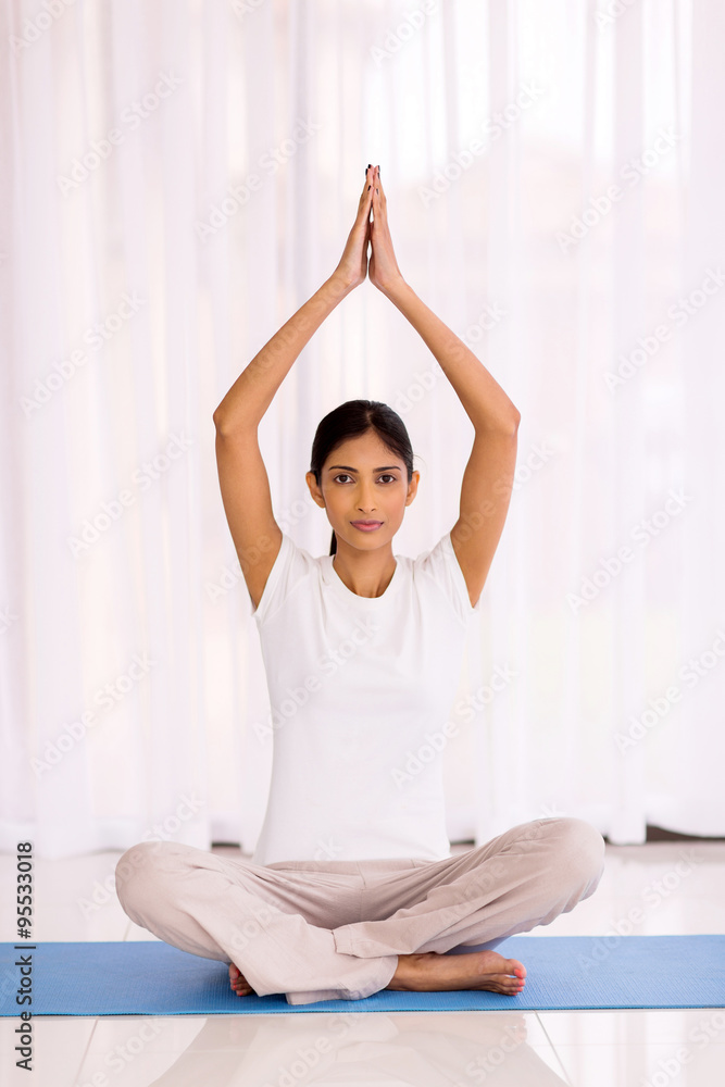 indian woman yoga meditating