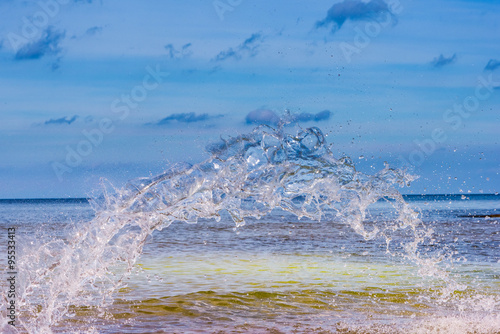 Transparent seawater splash