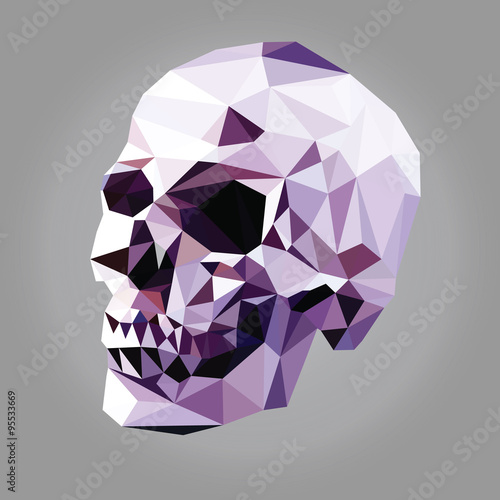 low poly skull