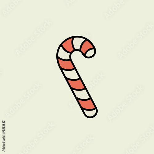 Christmas candy cane icon