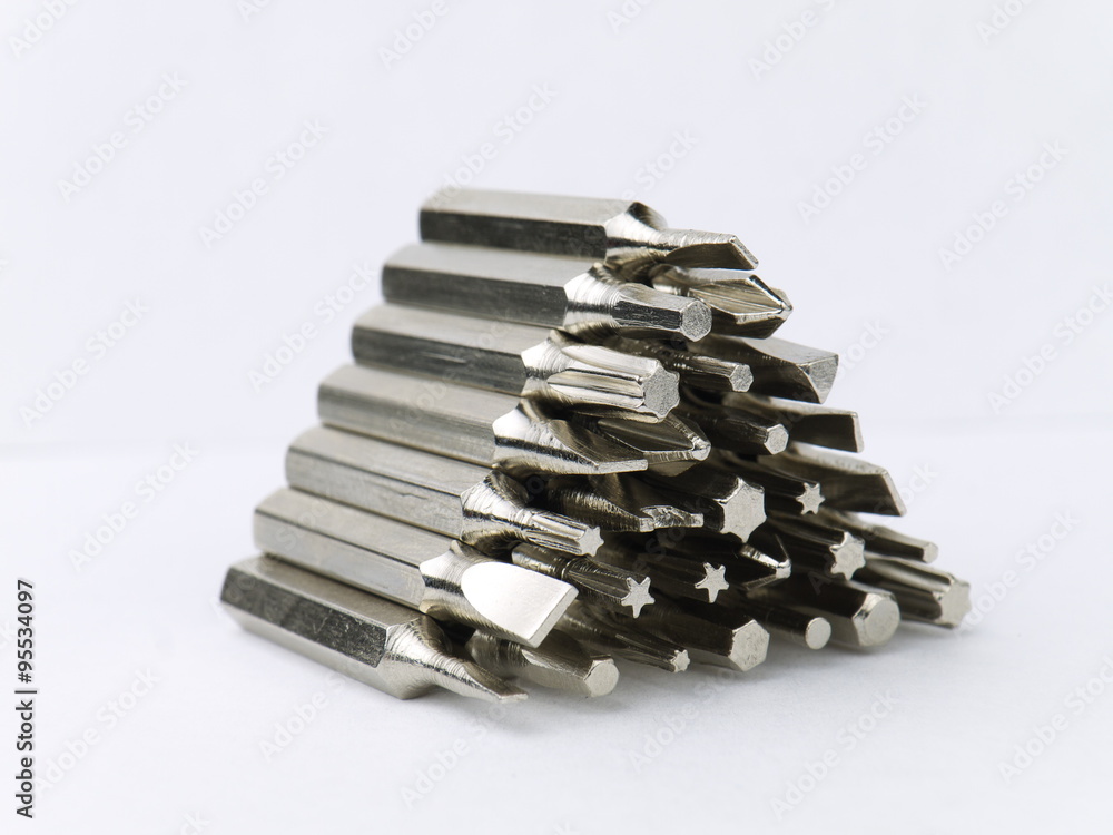 screwdriver bits set, macro, shallow depth of field screwdriver bits set, macro, shallow depth of field