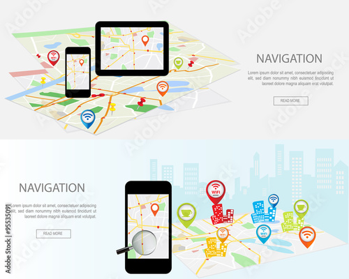Flat designed banners