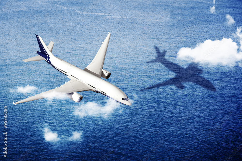 Fototapeta premium Airplane Skyline Horizon Flight Cloud Concept