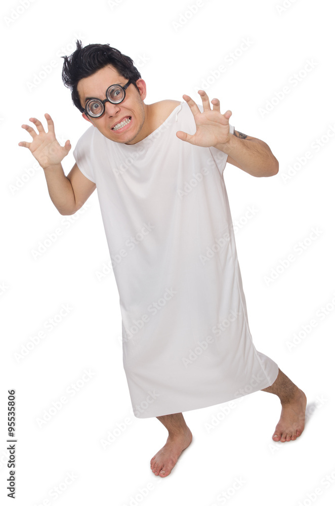 Funny man suffering from mental disorder Funny man suffering from mental disorder