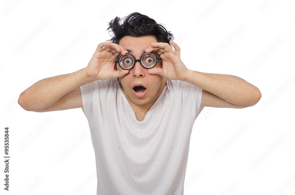 Funny man suffering from mental disorder Funny man suffering from mental disorder