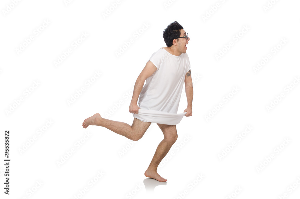 Funny man suffering from mental disorder Funny man suffering from mental disorder