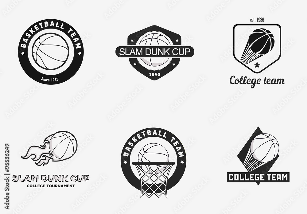 Fototapeta premium Set of vintage basketball championship logos