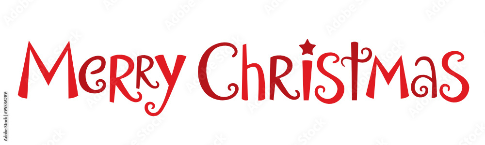MERRY CHRISTMAS banner in festive handdrawn font MERRY CHRISTMAS banner in festive handdrawn font