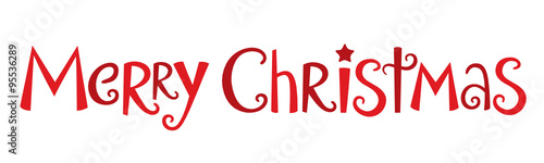 MERRY CHRISTMAS banner in festive handdrawn font